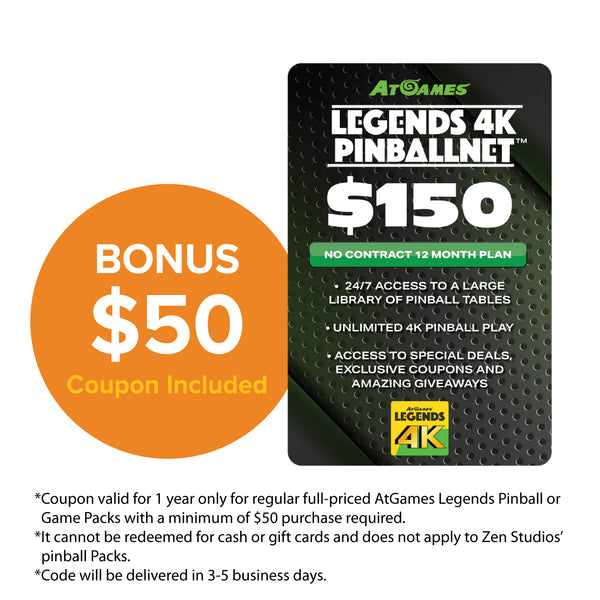 AtGames Legends 4K™ PinballNet™ - One Year